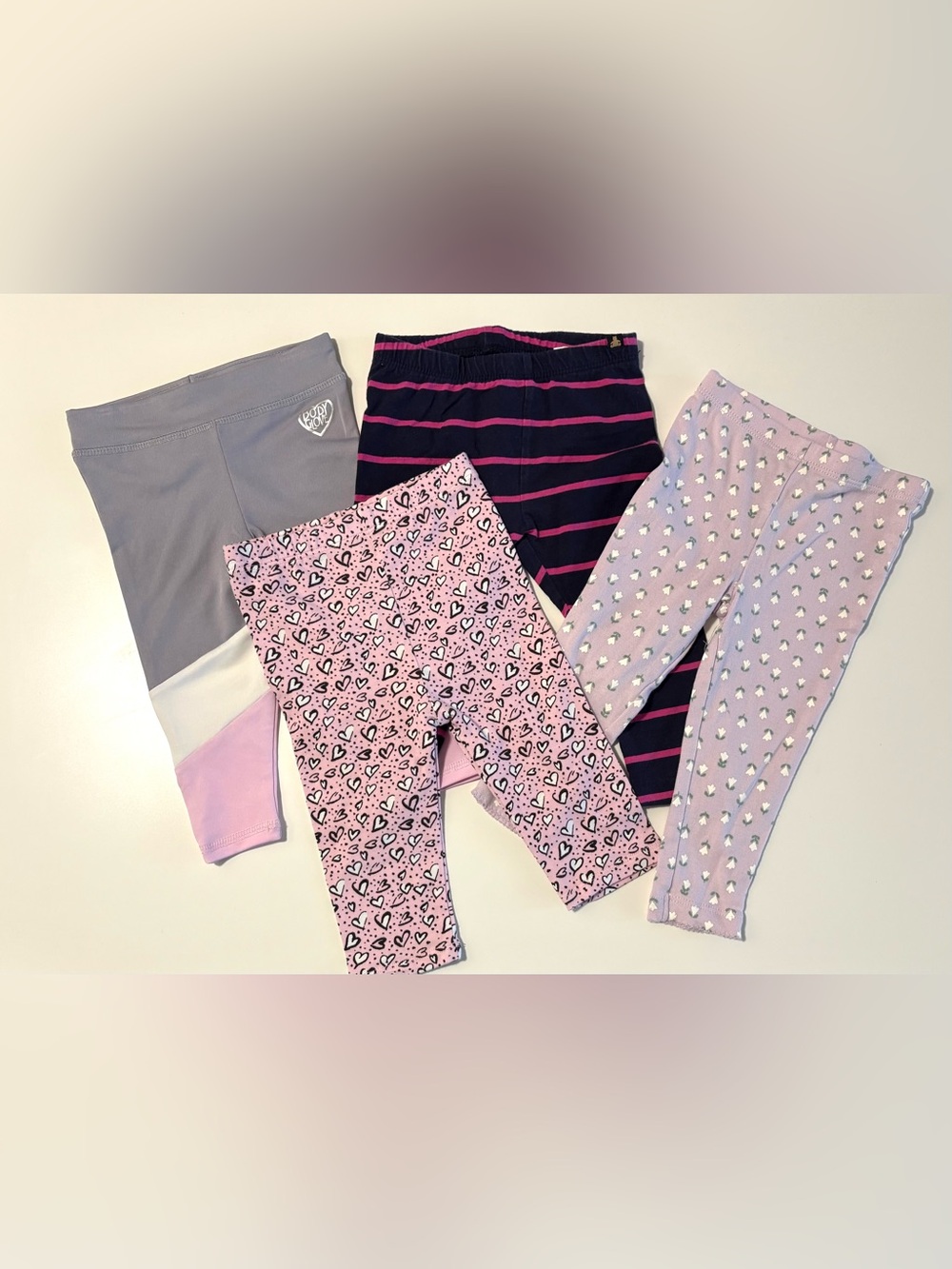 Pippa & Julie Pink Heart Print Kids Leggings